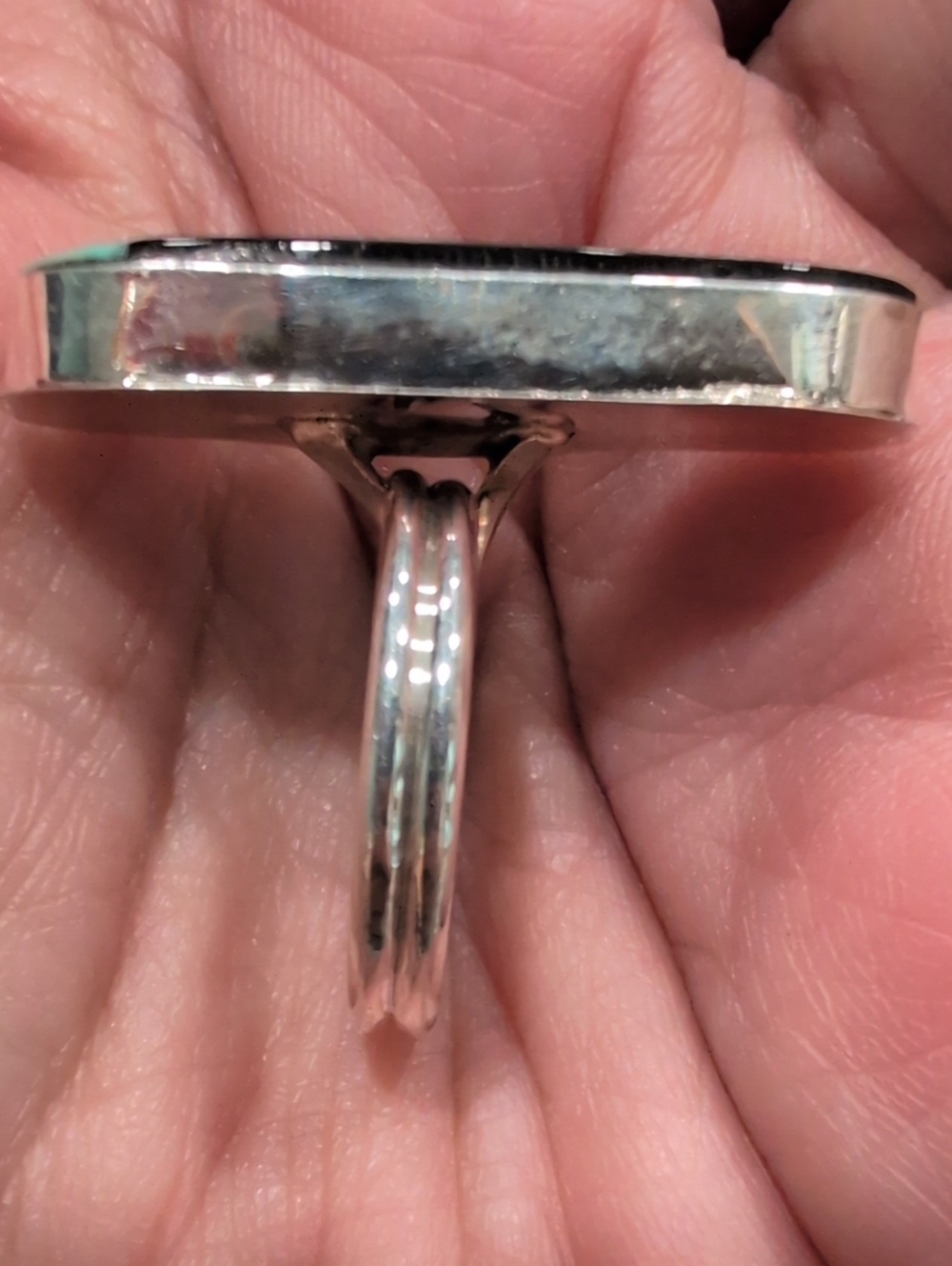 Zuni Sterling Silver Galaxy Inlay Ring - Picture 3 of 7